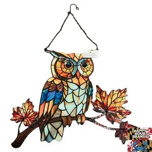 Stained Glass Owl Sun Catcher New In Box